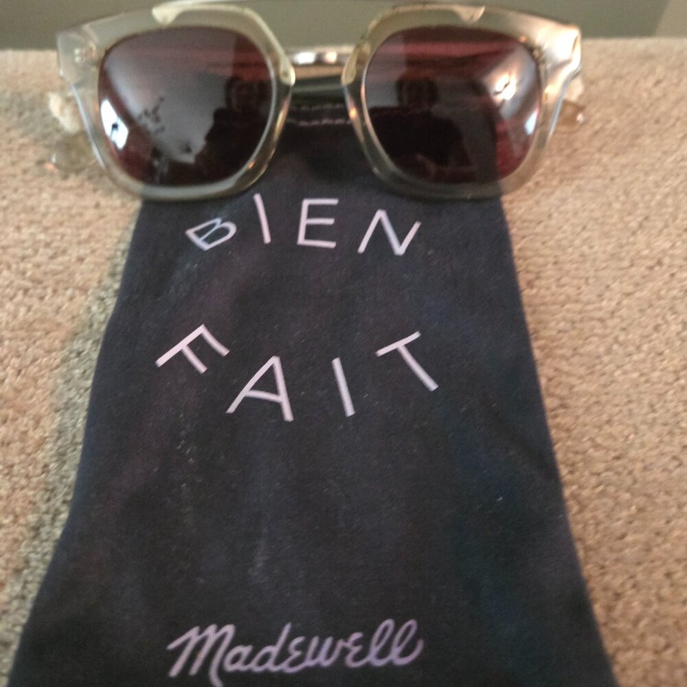 Madewell Clear Acetate Frame Square Sunglasses